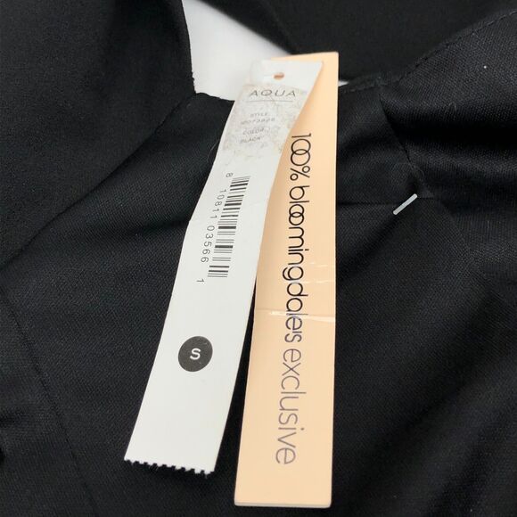 NEW Aqua Portrait Collar Twist Front Off Shoulder Dress Black Womens Small - Picture 7 of 7